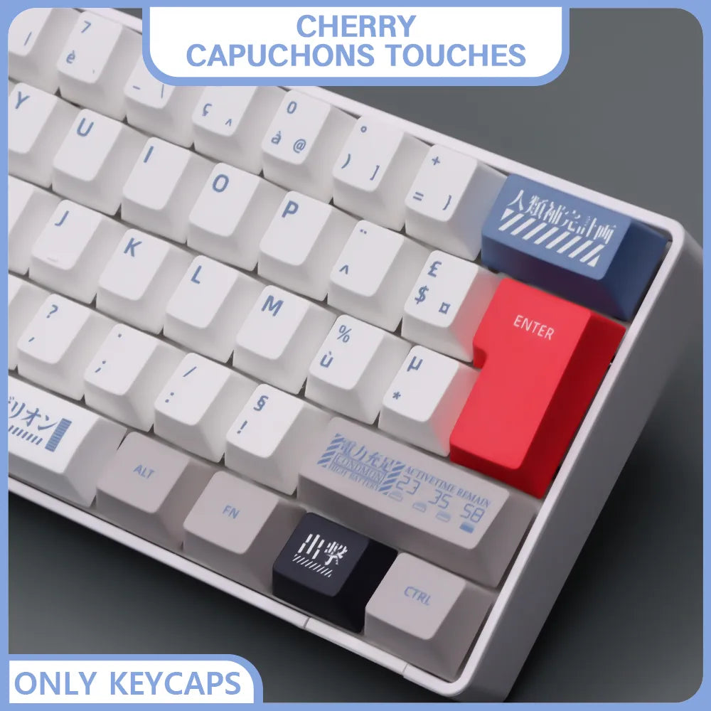 Spanisch/Französisch/Deutsch/Japanisch/Koreanisch/Russisch Anime-Tastenkappen, individuell gestaltet, Cherry Profile Keycap ISO-Layout für mechanische Tastatur