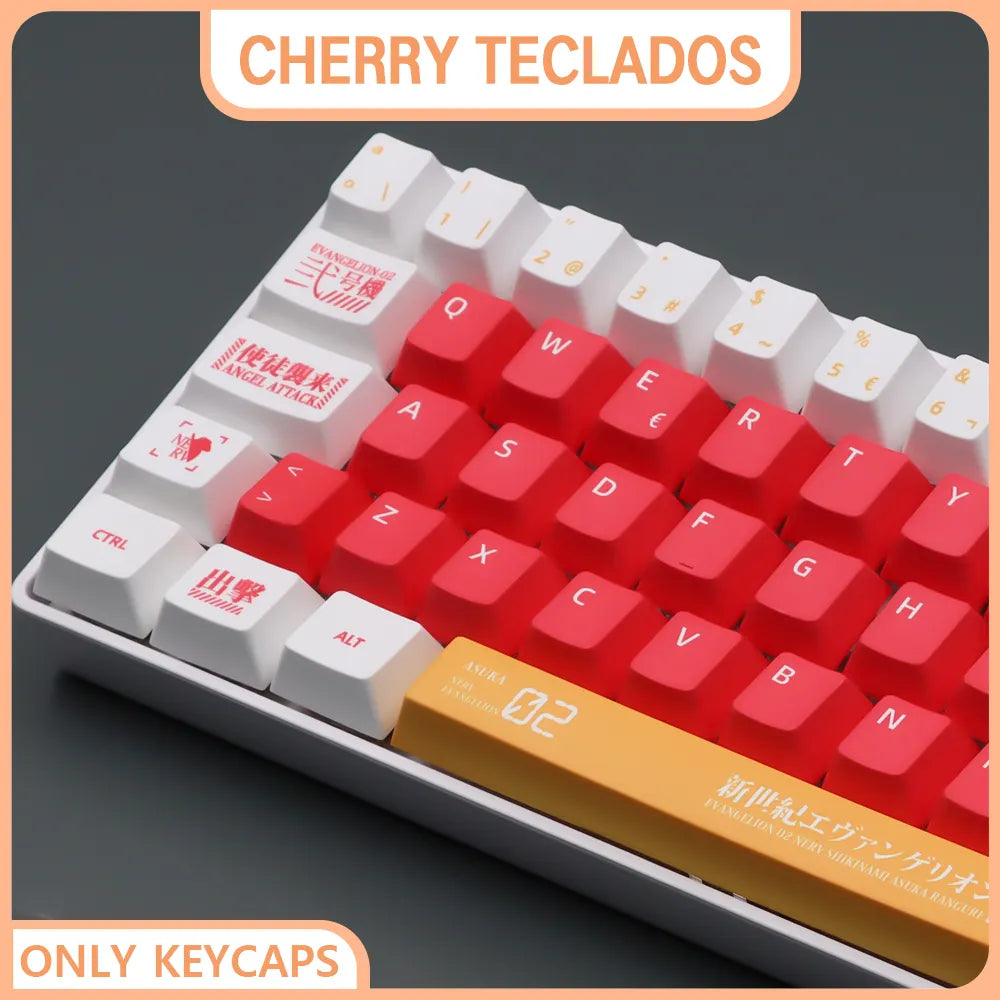 Spanisch/Französisch/Deutsch/Japanisch/Koreanisch/Russisch Anime-Tastenkappen, individuell gestaltet, Cherry Profile Keycap ISO-Layout für mechanische Tastatur