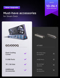 Steam Deck Docking Station with Fan 11-in-1 HDMI 2.0 Compatibility 4k@60hz Gigabit Ethernet Fast Charging