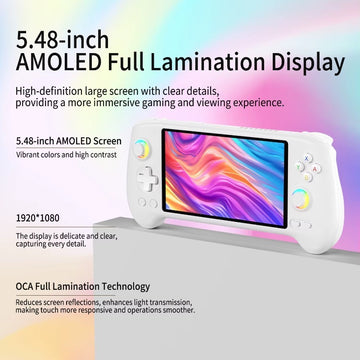 ANBERNIC RG557 Handheld Game Console 5.48" AMOLED Screen Dimensity 8300 Android 14 High-resolution Joysticks