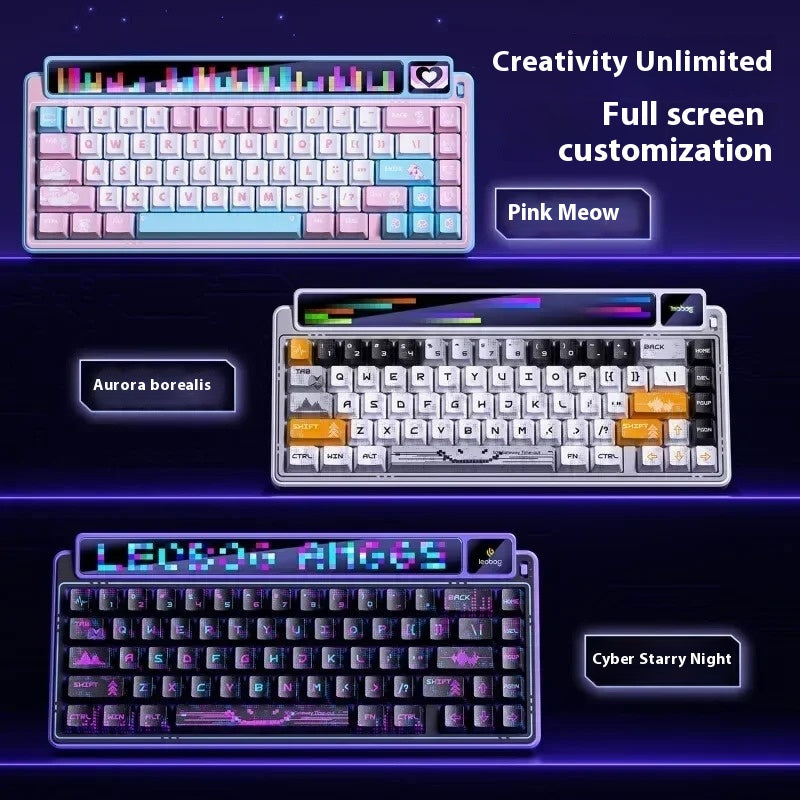 LEOBOG AMG65 Mechanical Keyboard With TFT LED Screen 3mode RGB Hot Swap