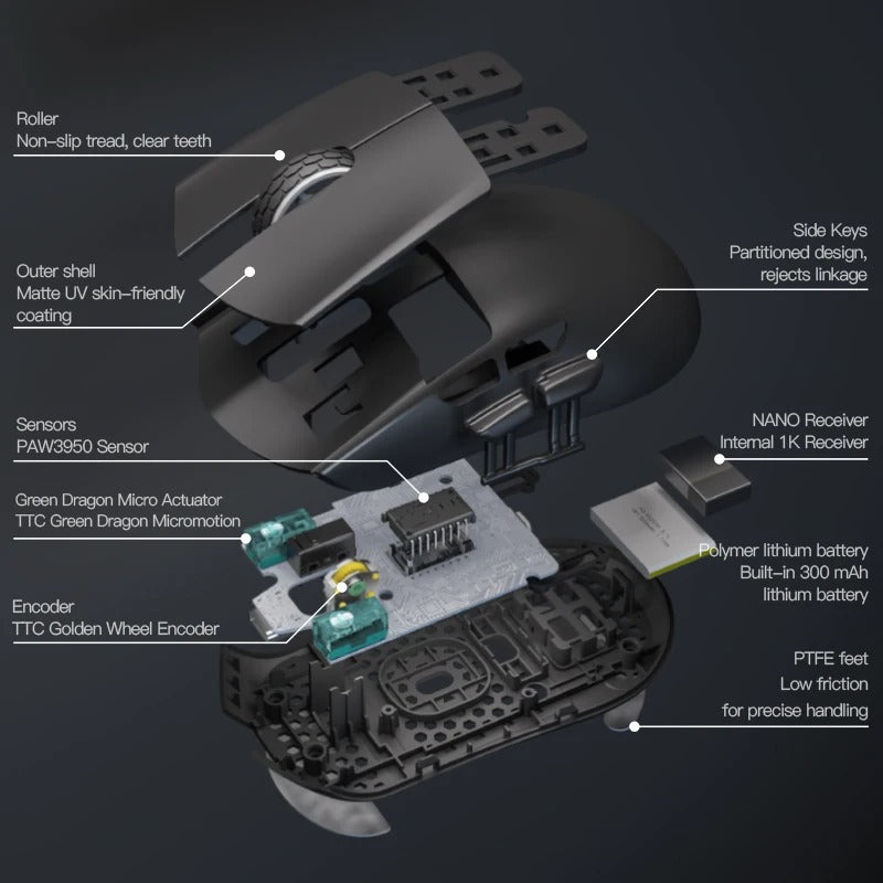 Darmoshark M3PRO MAX Wireless Mouse Bluetooth Gaming Mouse Tri-mode RGB PAW3950 4K/8K Polling Rate