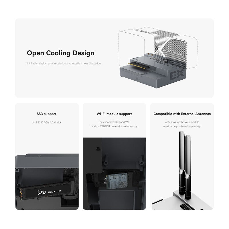 Beelink Multi-Functional EX Pro Docking Station 600w power supply PCle x8 lossless external desktop independent display expandable network card
