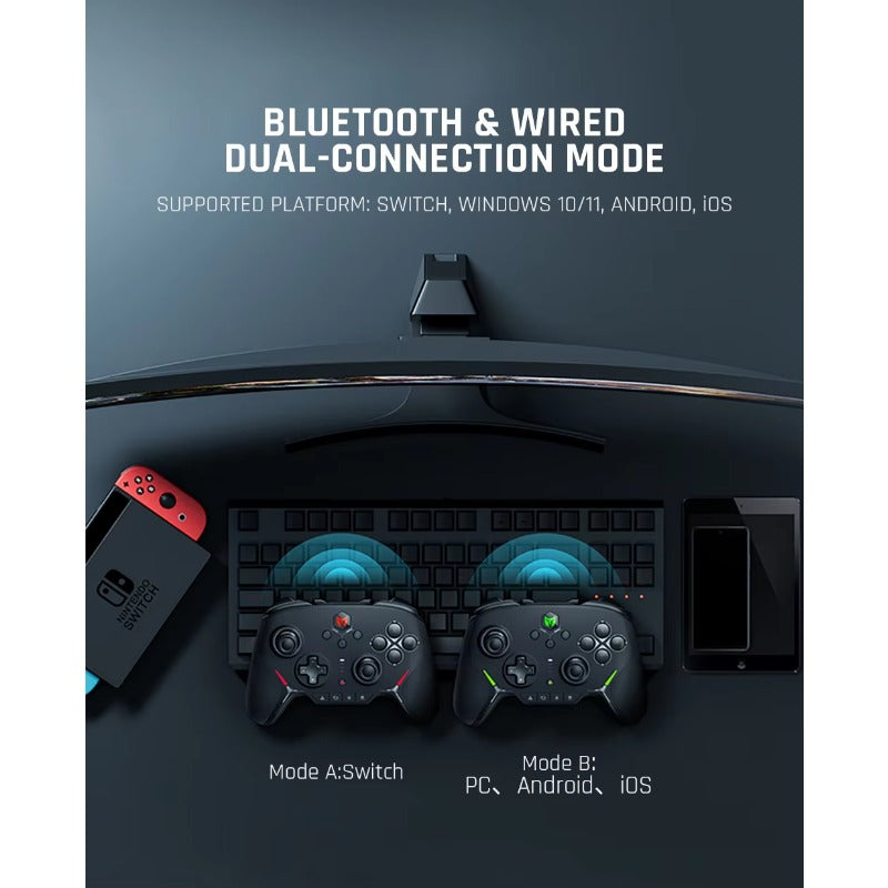BIGBIG WON Blitz Combo Wireless Elite Gaming Controller Kabelgebundenes mechanisches Bluetooth-Gamepad für Nintendo Switch/PC/Android/IOS NFC