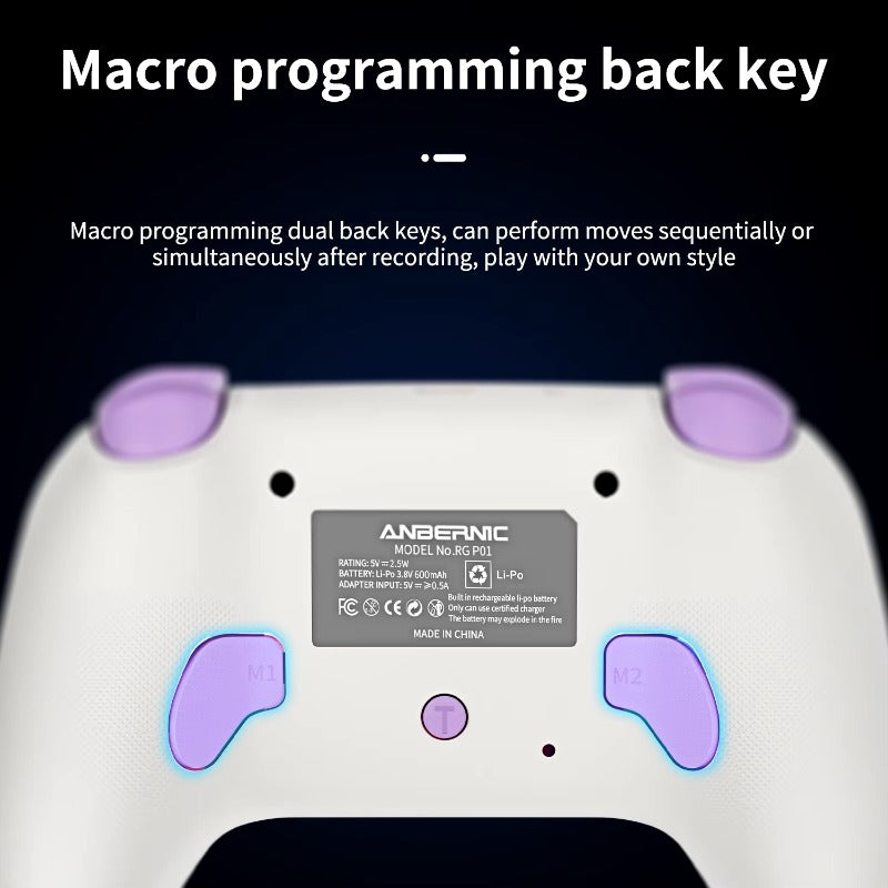 ANBERNIC RG P01 Gamepad Kabelgebundener drahtloser Bluetooth RGB Hall-Effekt-Joystick XBOX-Gamecontroller für PC Android IOS Steam