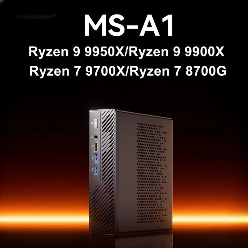 MINISFORUM MS-A1 AMD Gaming Mini-PC Ryzen 9 9950X R7 9700X 4 * NVMe 2 * 2,5G LAN 2 * DDR5 Oculink Leistungsstarke Computer-Workstation WiFi6