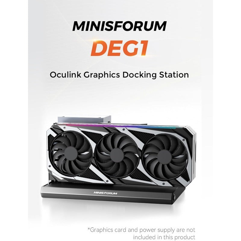 MINISFORUM DEG1 eGPU Dock RTX 4090/RX 7900 XTX Support, OCuLink Interface, ATX/SFX PSU Compatible