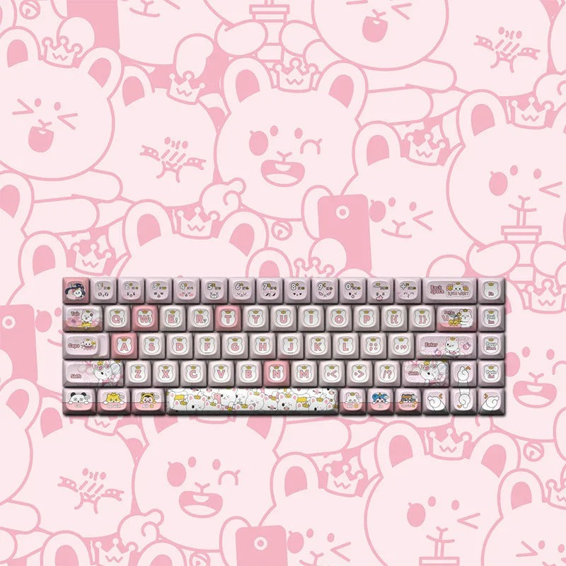 68 Tasten Lofree Xiaoqiao Theme Tastatur-Tastenkappen OEM PBT Sublimation Gaming Mechanische Tastatur Zubehör Benutzerdefinierte DIY-Tastenkappe Geschenk