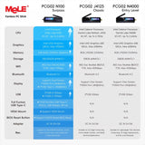 MeLE Lüfterloser Mini-PC-Stick N100 Windows 11 Pro N4000 8 GB 256 GB, Mikrocomputer-Stick HDMI 4K Gigabit Ethernet, Wi-Fi5 PCG02