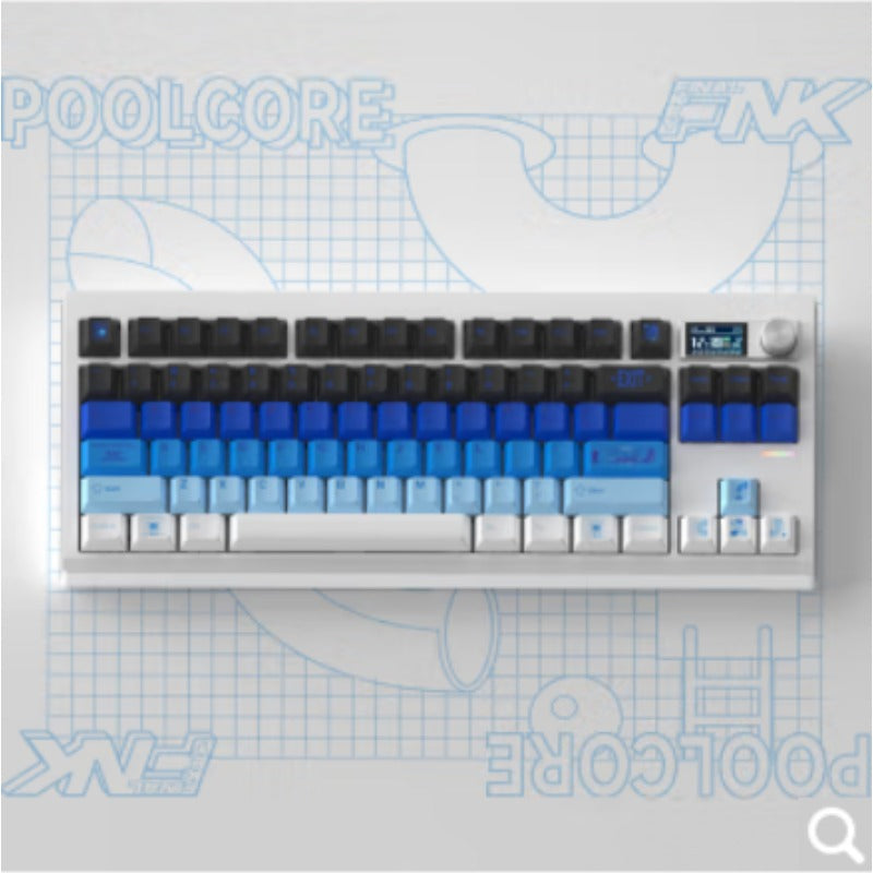 ZUOYA Gmk87 Dichtungsmontiertes Bluetooth 5.1/2.4G/Typ-C Kabelgebundenes mechanisches Tastaturkit mit TFT-Bildschirm für Mac/Win