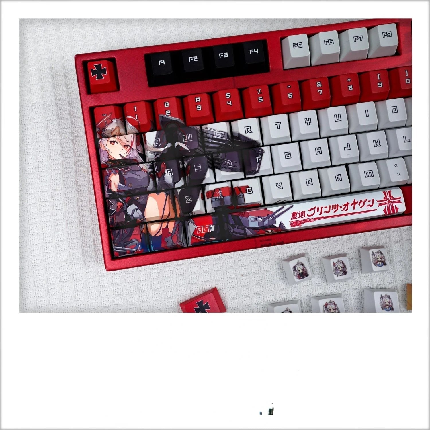 108 Tasten/Set Azur Lane KMS Prinz Eugen PBT-Tastenkappen Anime-Spiele Beauty Girl-Tastenkappen Kirschhöhe für mechanische DIY-Tastaturen