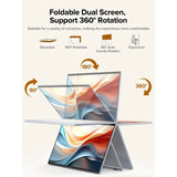 Triple Screen 15.6" Portable Foldable Monitor 1080P IPS Dual Screen