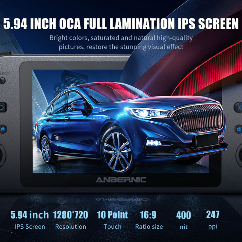Anbernic Win600 5,94 Zoll Handheld-Spielkonsole mit Steam OS Win 10 AMD 3020e/3050e