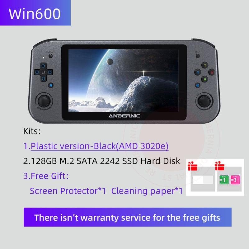 Anbernic Win600 5,94 Zoll Handheld-Spielkonsole mit Steam OS Win 10 AMD 3020e/3050e