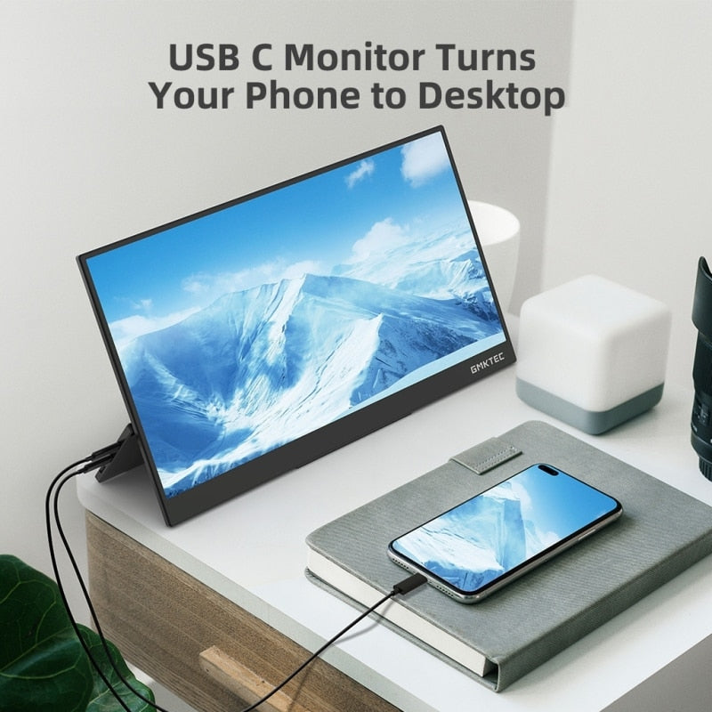 GMKTEC KD3 Tragbarer Bildschirmmonitor 1920x1080P 2K 15,8 Zoll mit zwei Lautsprechern