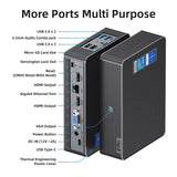 MeLE Quieter HD3 Fanless Mini PC Windows 11 Pro Celeron N5105 8GB 128GB Industrial IoT Computer, SSD HDD Gigabit Ethernet PXE 4K