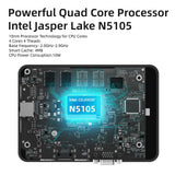 MeLE Leiser HD3 Lüfterloser Mini-PC Windows 11 Pro Celeron N5105 8 GB 128 GB Industrieller IoT-Computer, SSD HDD Gigabit Ethernet PXE 4K