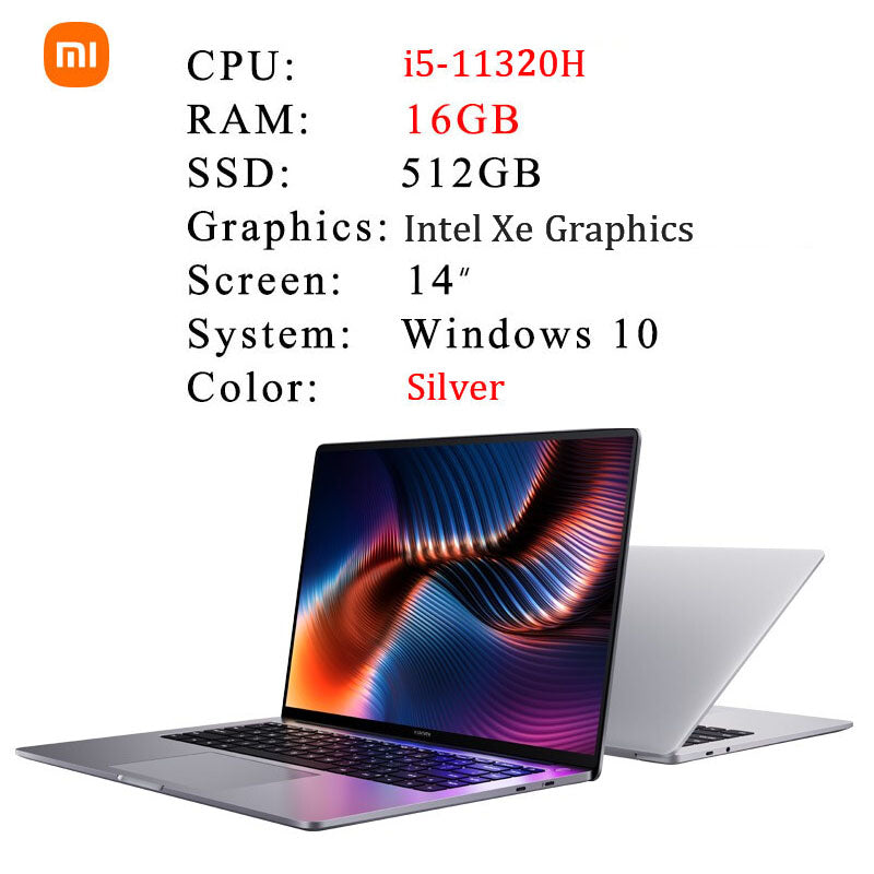 Xiaomi Mi Laptop Pro 14 intel Notebook Enchanced Edition i7-11390H/i5-11320H 16GB 512GB SSD 120Hz 2.5K Screen Computer