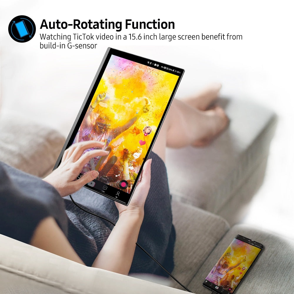 UPERFECT 4K Portable Monitor Touch Screen Automatic Rotate 15.6'' 10-Point Touch UHD