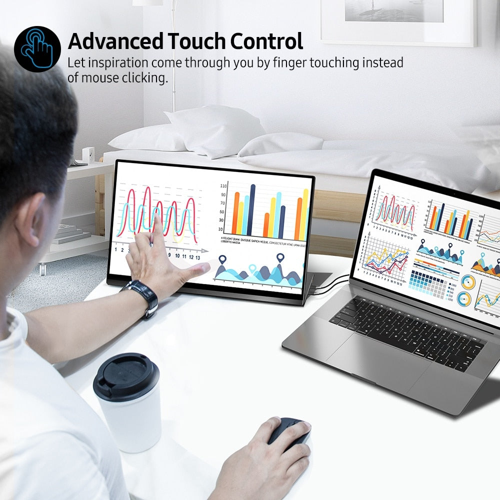 UPERFECT 4K Portable Monitor Touch Screen Automatic Rotate 15.6'' 10-Point Touch UHD