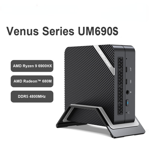 MINISFORUM UM690S Mini PC AMD Ryzen 9 6900HX Windows 11 Tower DDR5 32GB 1TB  Personal Desktop Computer 4K UHD 