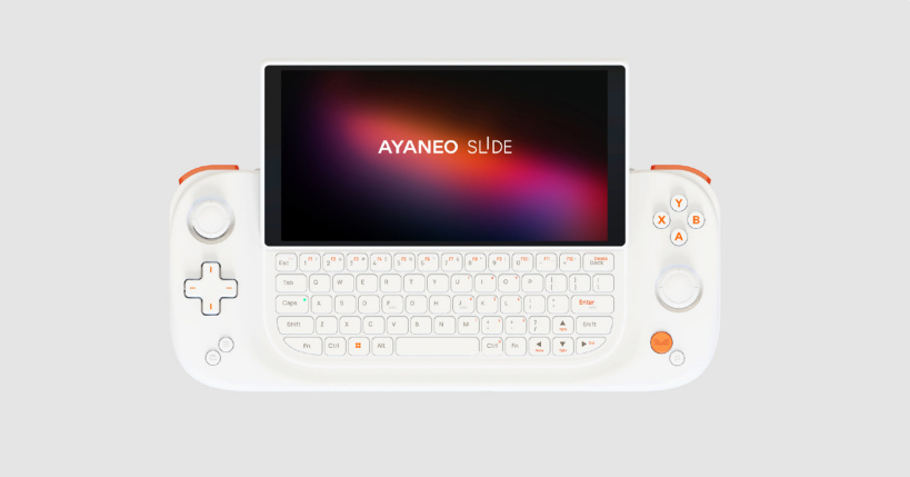 AYANEO Slide is an updated design of a portable console with a retractable RGB keyboard