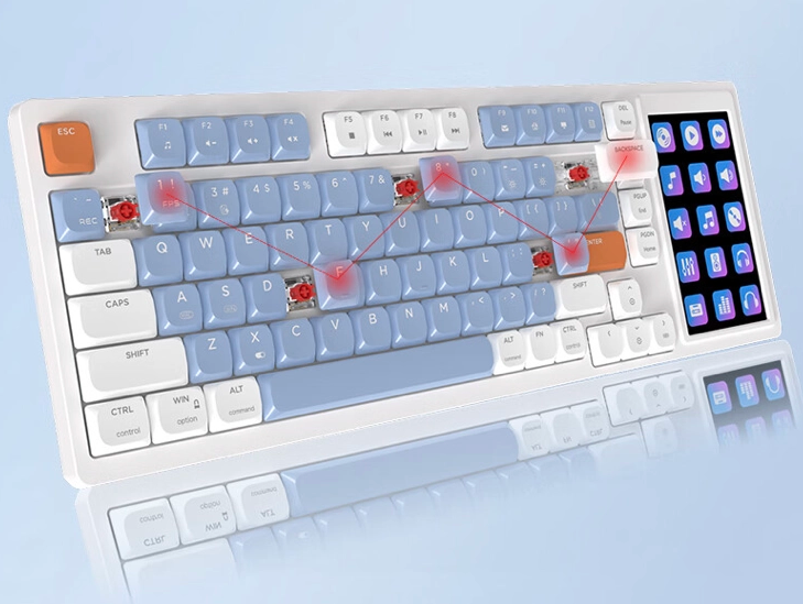 Ajazz Unveils AKP815 75% Low-profile Mechanical Keyboard with Customizable Touch Screen