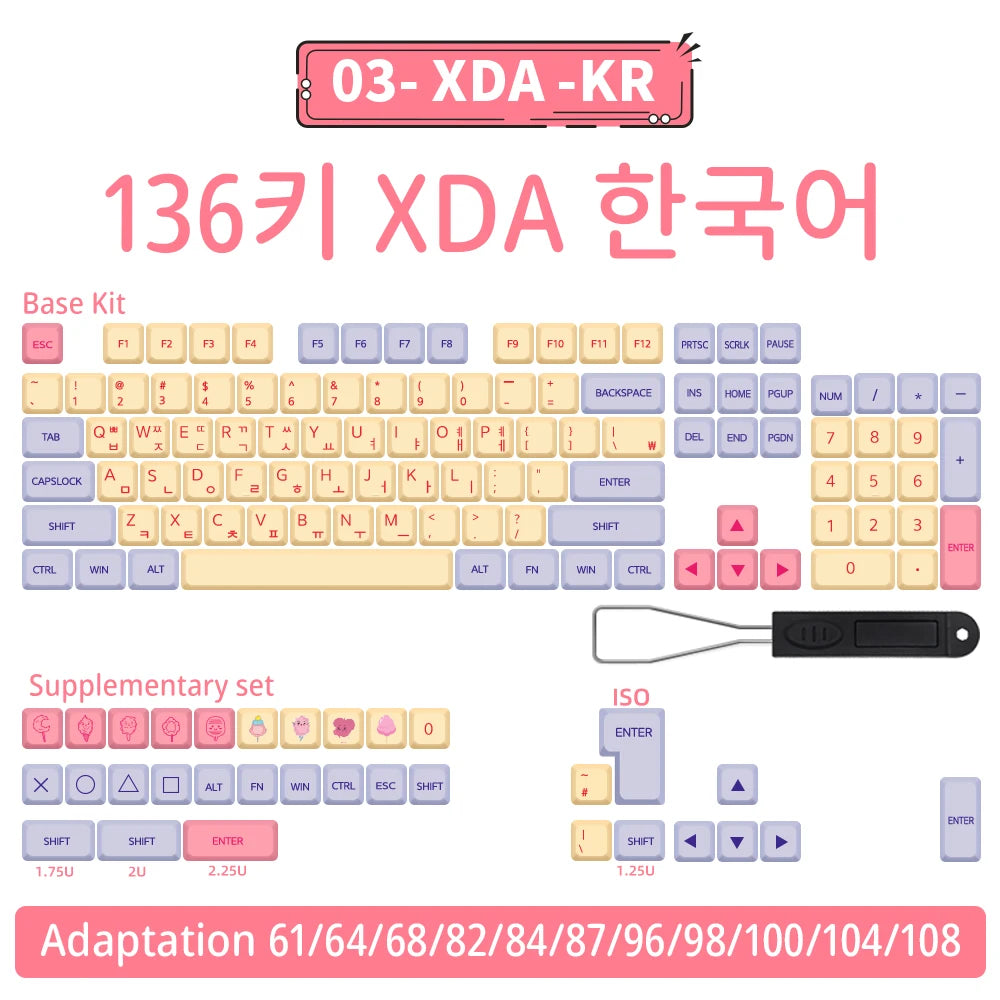 140 keys PBT Keycaps XDA Profile ISO layout Spanish Russian Japanese Korean French Key caps For Cherry MX Mechanical Keyboard
