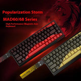 MADLIONS Mad60/68 HE Mechanische Tastatur Magnetschalter Verkabelt Hot Swap 8K Polling Rate Angepasst 