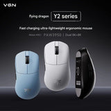 VGN Flying Dragon Y2 Pro Ultra Dual 8K Gaming Mouse Lightweight PAW3950 Bluetooth Tri Mode Ergonomic