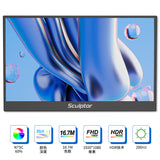 Sculptor 15.6inch Monitor Portable Touch Screen 60%NTSC UHD Speakers Game Display