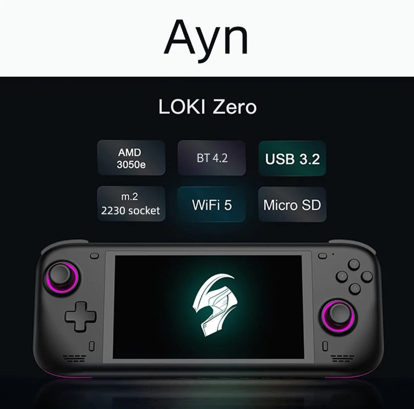 Ayn Loki Zero AMD 3050e Handheld Game Console For PSP Retro Video Games Player 8G+128GB