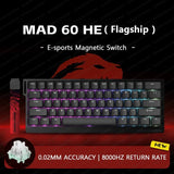 MADLIONS Mad60/68 HE Mechanische Tastatur Magnetschalter Verkabelt Hot Swap 8K Polling Rate Angepasst 