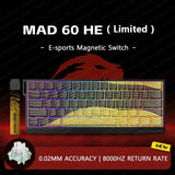 MADLIONS Mad60/68 HE Mechanische Tastatur Magnetschalter Verkabelt Hot Swap 8K Polling Rate Angepasst 