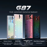 MCHOSE G87 Customized Mechanical Keyboard Gasket Structure Wireless Tri-mode Knob 10000mAh Hot Swap RGB E-sports