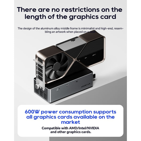AOOSTAR AG01 EGPU Dock with OCulink Port Built-in Huntkey 400W