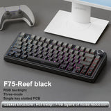 AULA F75 Mechanical Keyboard Wireless Bluetooth 2.4G Wired Tri-Mode Multifunctional Knob Hot Swap RGB