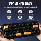 EPOMAKER TH40 Mechanical Keyboard VIA Ultra-Compact 40% Layout Hot-Swappable Gasket-mounted Type-C Wired/Bluetooth/2.4G Wireless