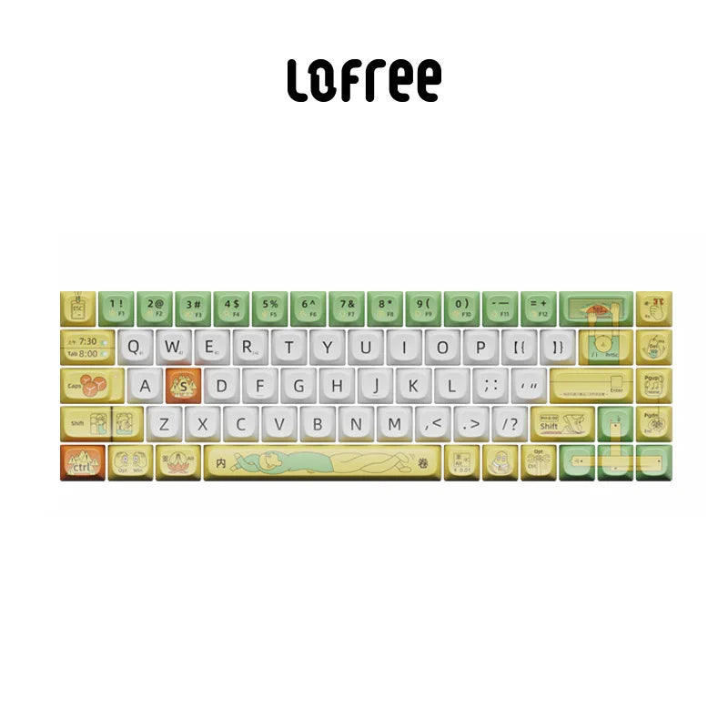 68keys Lofree Xiaoqiao Theme Keyboard Keycaps OEM PBT Sublimation Gaming Mechanical Keyboard Accessories Custom Diy Key Cap Gift