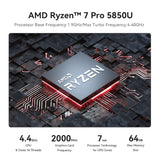 Beelink Ser5 Pro Mini-PC AMD Ryzen 7 5850U unterstützt 4K 16+500G 