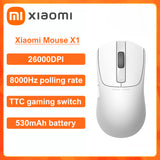 Xiaomi Gaming Mouse X1 Wired And Wireless 2.4G TTC Gaming Micro Switches 8000Hz 26000 DPI Resolution 530mAh 65g Lightweight