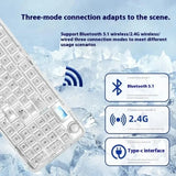 AULA F-NB98 Mechanical Keyboard Transparent 3 Mode Hot Swappable RGB Backlit  Multi-function Knob