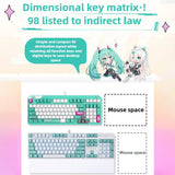 ASUS TUF X Hatsune Miku TX98 Wired Gaming Keyboard IP57 Water/Dust Resistant Gasket-mounted Design, RGB Mechanical Switches, Per-Key Lighting