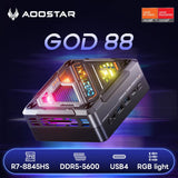 AOOSTAR GOD88 Mini PC Ryzen 7 8845HS DDR5 5600Mhz PCIe4.0 SSD, with 2.5G+1G LAN/W11 Pro