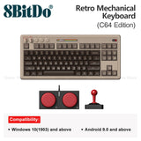 8BitDo Retro Mechanical Keyboard Bluetooth  with 87 Keys Dual Super Programmable Buttons for Windows and Android