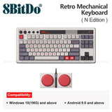 8BitDo Retro Mechanische Tastatur Bluetooth mit 87 Tasten Dual Super Programmierbare Tasten für Windows und Android 