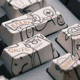 68 Tasten Lofree Xiaoqiao Theme Tastatur-Tastenkappen OEM PBT Sublimation Gaming Mechanische Tastatur Zubehör Benutzerdefinierte DIY-Tastenkappe Geschenk 