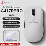 AJAZZ AJ179 PRO PAW3395 8K Wireless Gaming Mouse with RGB Charging Base 26000DPI Lightweight Ergonomic 58g