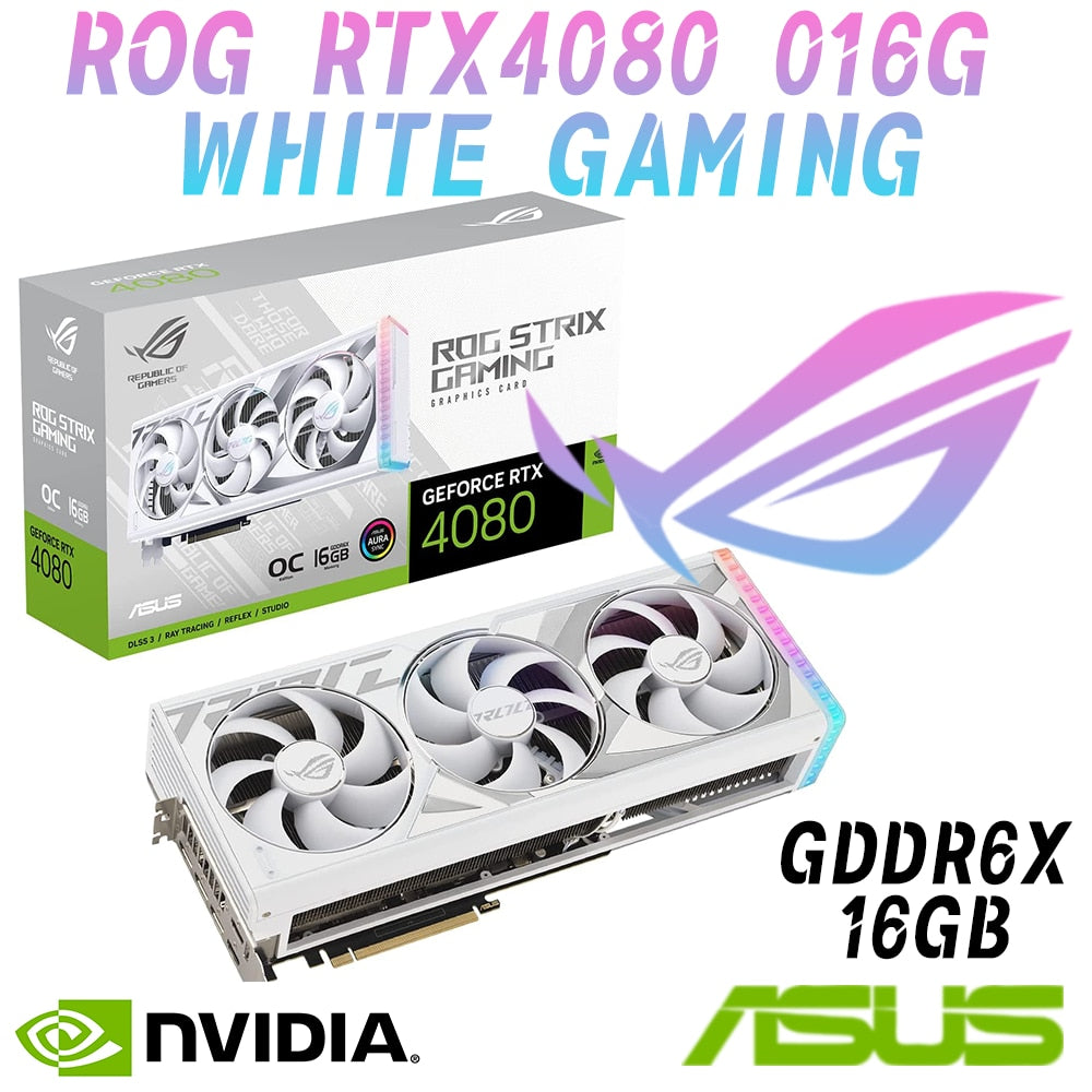 ASUS ROG STRIX RTX 4080 O16G WHITE GAMING Graphics Card GDDR6X 16GB Video  Cards – Minixpc