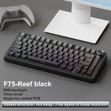 AULA F75 Mechanische Tastatur, kabellos, Bluetooth, 2.4G, verkabelt, Tri-Mode, Multifunktionsknopf, Hot-Swap, RGB